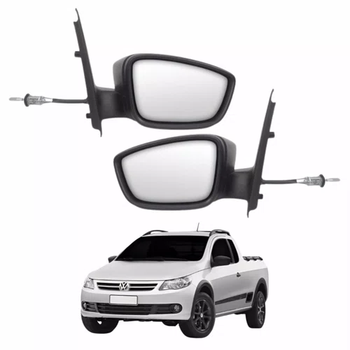 Par Retrovisor Vw Saveiro G5 2009 Até 2013 Com Controle Capa Lisa