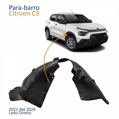 Para-barro Dianteiro Citroen C3 2021 2022 2023 2024 Lado Direito Passageiro