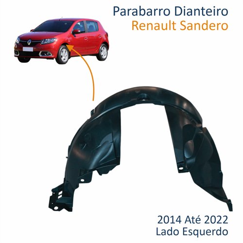 Para-barro Dianteiro Renault Sandero 2014 Até 2022 Lado Esquerdo Motorista