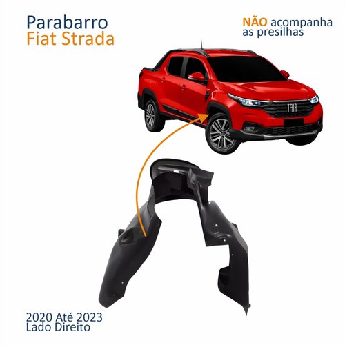 Parabarro Dianteiro Fiat Strada 2020 2021 2022 2023 Lado Direito Passageiro