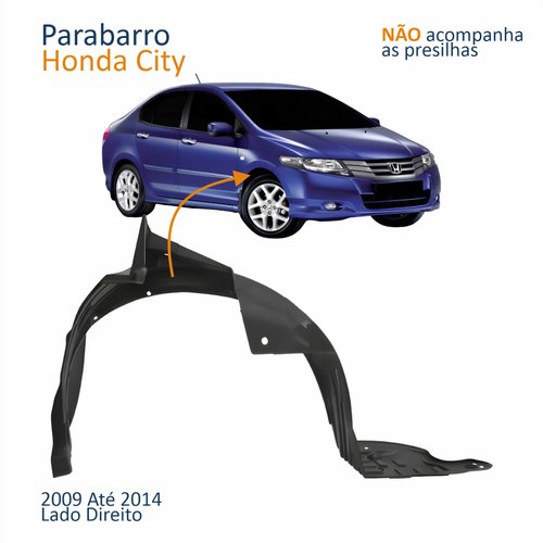Parabarro Dianteiro Honda City 2009 Até 2014 Lado Direito Passageiro