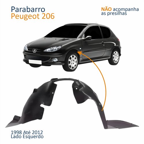 Parabarro Dianteiro Peugeot 206 1998 Até 2012 Lado Esquerdo Motorista