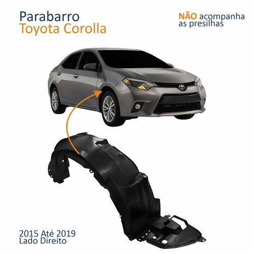 Parabarro Dianteiro Toyota Corolla 2015 2016 2017 2018 2019 Lado Direito Passageiro