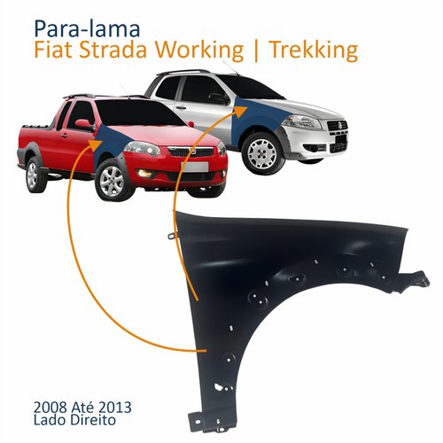 Para-lama Dianteiro Fiat Strada Working Trekking 2008 Até 2013 Lado Direito Passageiro