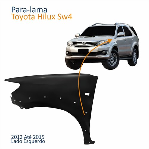 Para-lama Dianteiro Hilux Sw4 2012 2013 2014 2015 Com Furo Pisca Moldura Lado Esquerdo Motorista