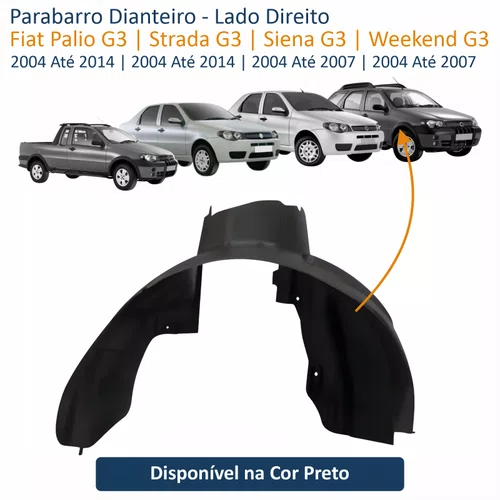 Parabarro Dianteiro Fiat Palio Strada G3 2004 Até 2014 Siena Weekend G3 2004 Até 2007 Lado Direito Passageiro