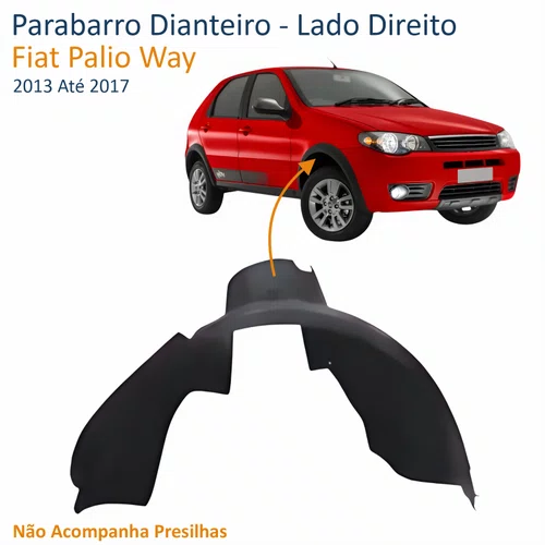 Parabarro Dianteiro Fiat Palio Way 2013 Até 2017 Lado Direito Passageiro