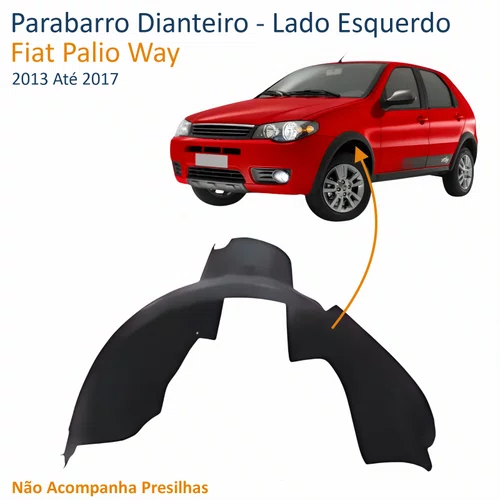 Parabarro Dianteiro Fiat Palio Way 2013 Até 2017 Lado Esquerdo Motorista