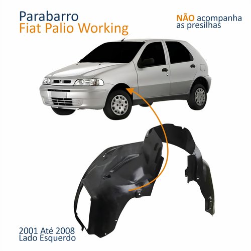 Parabarro Dianteiro Fiat Palio Working 2001 Até 2008 Lado Esquerdo Motorista