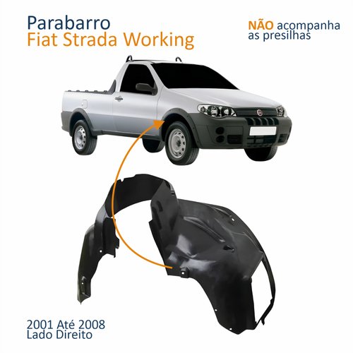 Parabarro Dianteiro Fiat Strada Working 2001 Até 2008 Lado Direito Passageiro