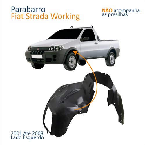 Parabarro Dianteiro Fiat Strada Working 2001 Até 2008 Lado Esquerdo Motorista