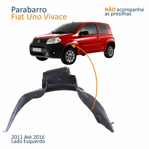 Parabarro Dianteiro Fiat Uno Vivace 2011 Até 2016 Lado Esquerdo Motorista