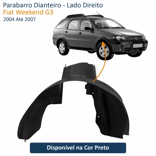 Parabarro Dianteiro Fiat Weekend G3 2004 Até 2007 Lado Direito Passageiro