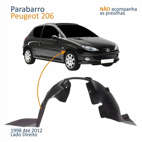 Parabarro Dianteiro Peugeot 206 1998 Até 2012 Lado Direito Passageiro