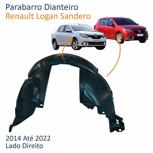 Para-barro Dianteiro Renault Logan Sandero 2014 Até 2022 Lado Direito Passageiro