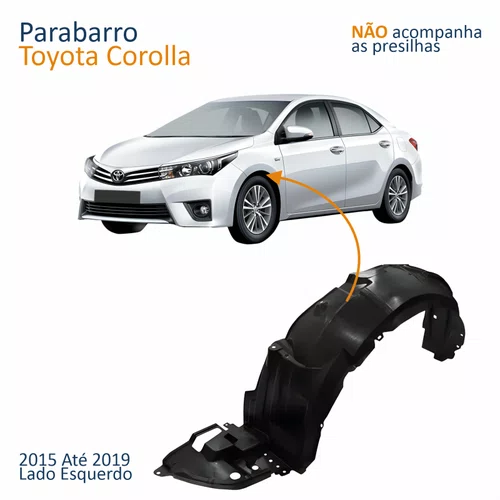 Parabarro Dianteiro Toyota Corolla 2015 2016 2017 2018 2019 Lado Esquerdo Motorista