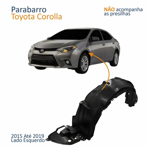 Parabarro Dianteiro Toyota Corolla 2015 2016 2017 2018 2019 Lado Esquerdo Motorista