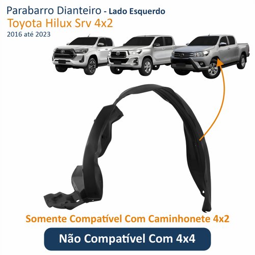 Parabarro Dianteiro Toyota Hilux Srv 4x2 2016 Até 2023 Lado Esquerdo Motorista