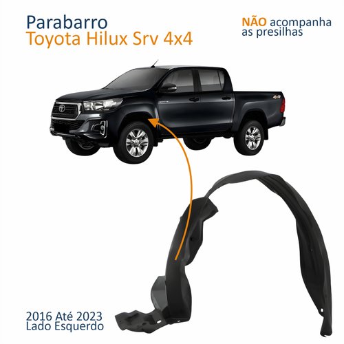 Parabarro Dianteiro Toyota Hilux Srv 4x4 2016 Até 2023 Lado Esquerdo Motorista