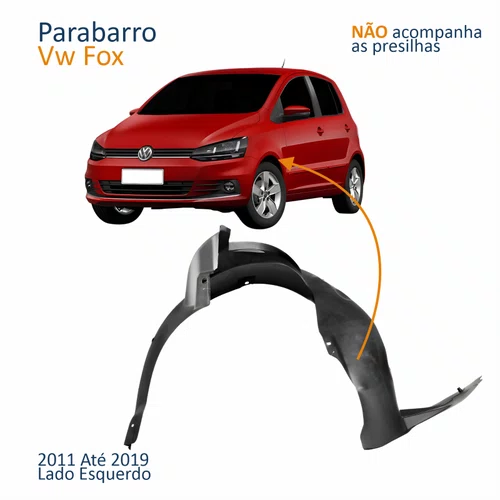Parabarro Dianteiro Vw Fox 2011 Até 2019 Lado Esquerdo Motorista