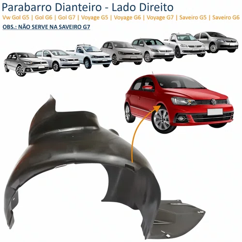 Parabarro Dianteiro Vw Gol Voyage Saveiro G5 G6 G7 Lado Direito Passageiro