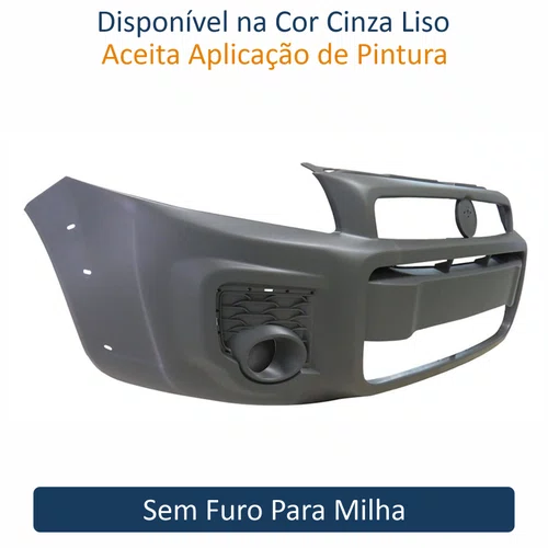 Parachoque Dianteiro Cinza Fiat Strada Working 2014 Até 2019 Sem Furo