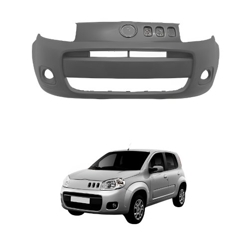 Parachoque Dianteiro Cinza Fiat Uno Vivace Way 2011 2012 2013 2014 Com Furo