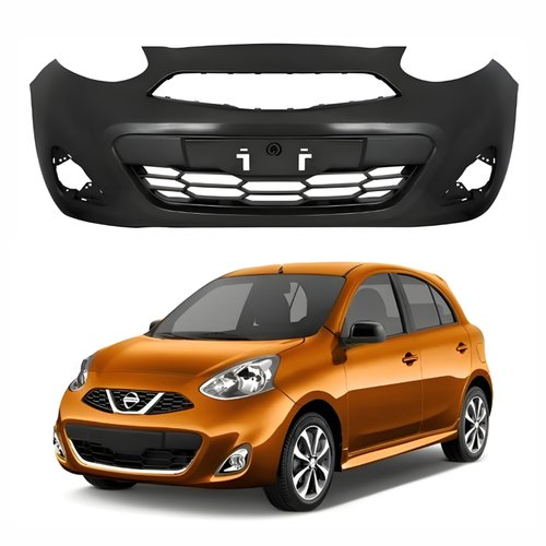 Parachoque Dianteiro Nissan March 2015 Até 2020 Com Furo