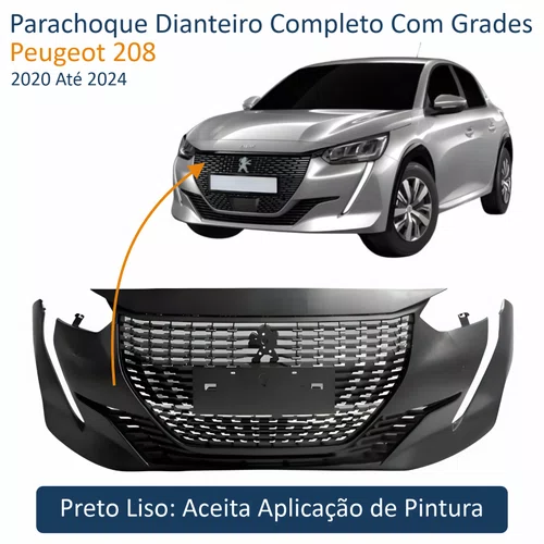 Parachoque Dianteiro Peugeot 208 2020 Até 2024 Completo Com Grades