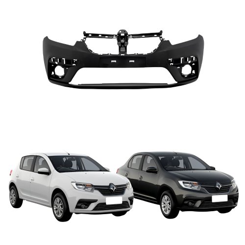 Parachoque Dianteiro Renault Logan Sandero 2020 2021 Com Furo