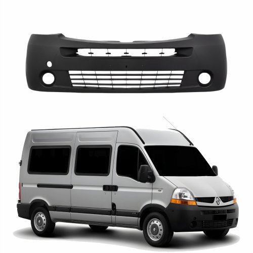 Parachoque Dianteiro Renault Master 2009 2010 2011 2012 2013 Com Furo Para Milha