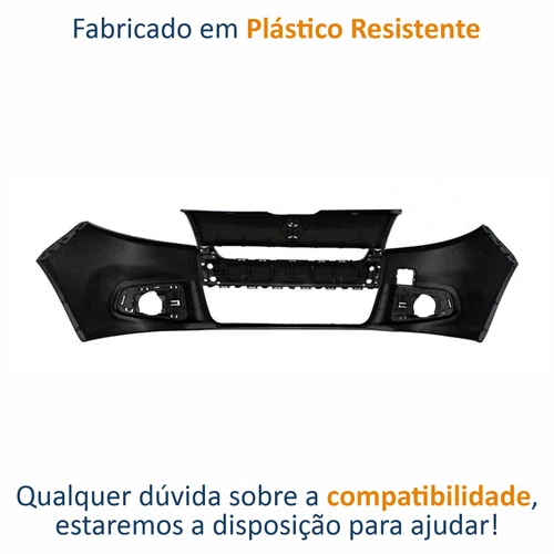 Parachoque Dianteiro Renault Sandero 2012 Até 2014 Preto Liso com Furo para Milha
