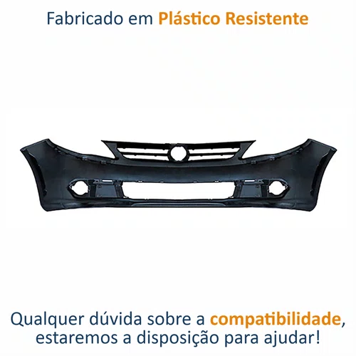 Parachoque Dianteiro Vw Gol G5 2009 Até 2012 Preto Liso Com Furo para Milha