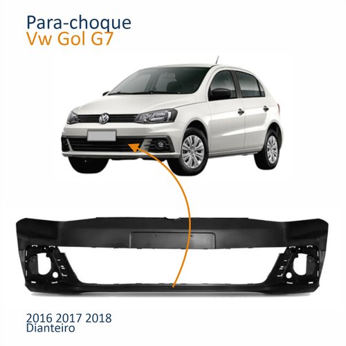 Para-Choque Dianteiro Volkswagen Gol G7 2016 2017 2018 Com Furo