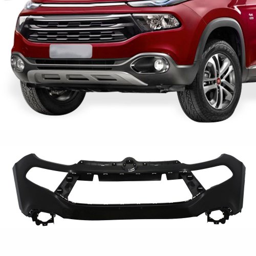 Parachoque Fiat Toro 2016 2017 2018 2019 2020 2021 2022 Dianteiro Superior Preto Liso com Furo para Milha