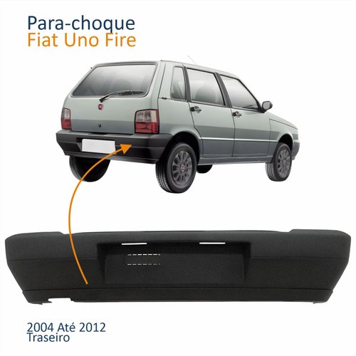 Parachoque Fiat Uno Fire 2004 até 2012 Preto Traseiro