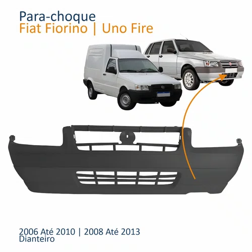 Para-choque Dianteiro Fiat Uno Fire 2008 Até 2013 Fiorino 2006 Até 2010 Cinza