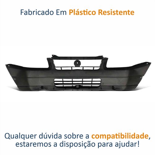 Para-Choque Fiat Uno Fire Way 2006 2007 2008 2009 2010 2011 2012 2013 Dianteiro Preto Texturizado Com Furo Moldura