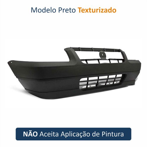 Para-Choque Fiat Uno Fire Way 2006 2007 2008 2009 2010 2011 2012 2013 Dianteiro Preto Texturizado Com Furo Moldura