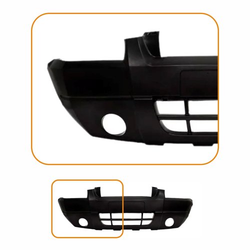 Parachoque Ford Ecosport 2003 2004 2005 2006 2007 Dianteiro Preto Liso Com Furo para Milha
