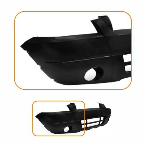 Parachoque Ford Ecosport 2003 2004 2005 2006 2007 Dianteiro Preto Liso Com Furo para Milha