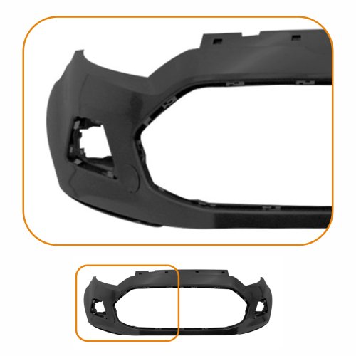 Para-Choque Ford Ecosport 2013 2014 2015 2016 2017 Dianteiro Preto Liso Com Furo Milha