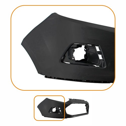 Para-Choque Ford Ecosport 2013 2014 2015 2016 2017 Dianteiro Preto Liso Com Furo Milha