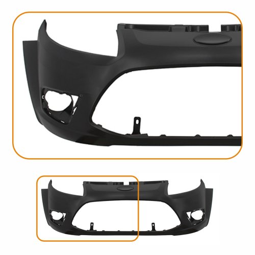 Parachoque Ford Ka 2012 2013 2014 Dianteiro Preto Liso com Furo para Milha