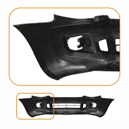Parachoque Ford Ranger 2012 2013 2014 2015 2016 Dianteiro Preto Liso com Furo para Milha