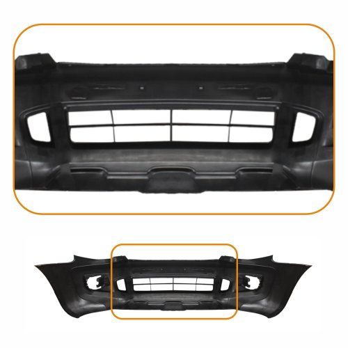 Parachoque Ford Ranger 2012 2013 2014 2015 2016 Dianteiro Preto Liso com Furo para Milha