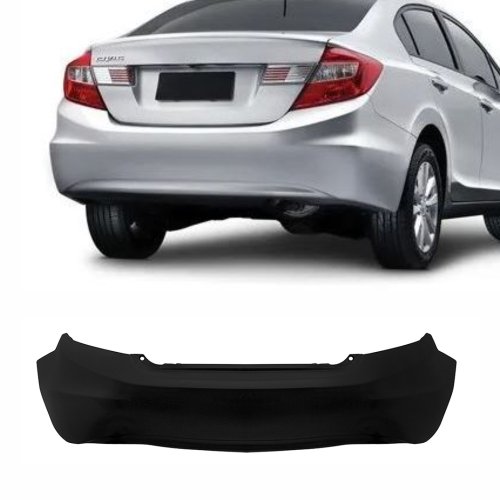 Parachoque Honda Civic 2012 2013 2014 2015 2016 Traseiro Preto Liso