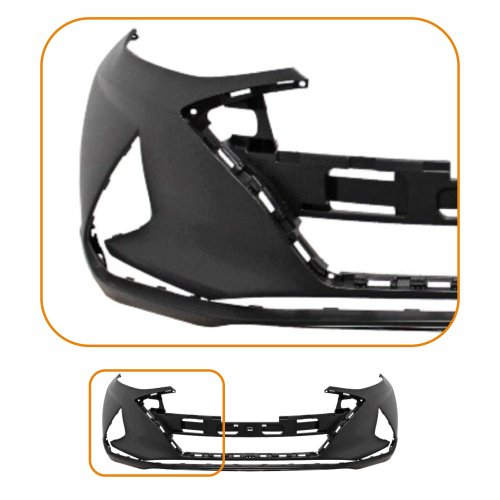 Parachoque Hyundai Hb20 2020 2021 2022 Dianteiro Preto Liso com Furo para Milha
