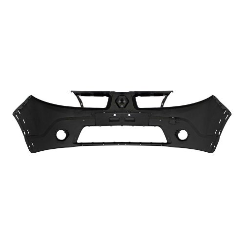 Parachoque Renault Sandero Stepway 2008 2009 2010 2011 Dianteiro Preto Liso e Inferior Texturizado com Furo para Milha