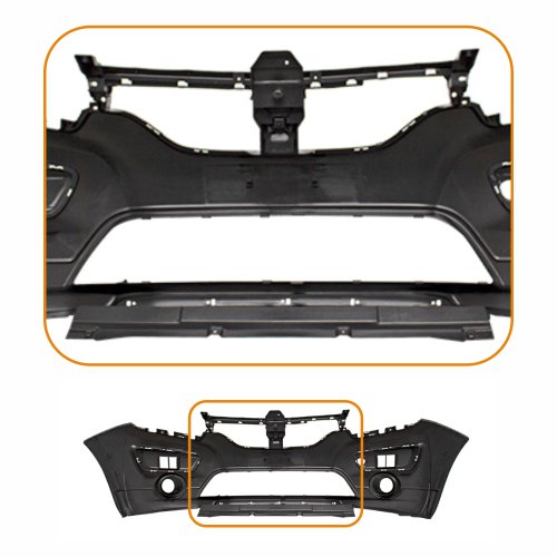 Parachoque Renault Sandero Stepway 2015 2016 2017 2018 2019 Dianteiro Preto Liso e inferior Texturizado com Furo de Milha